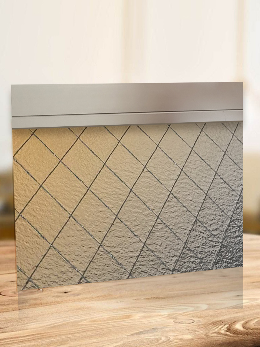 玻璃擋煙垂壁(香梨磨砂麵)